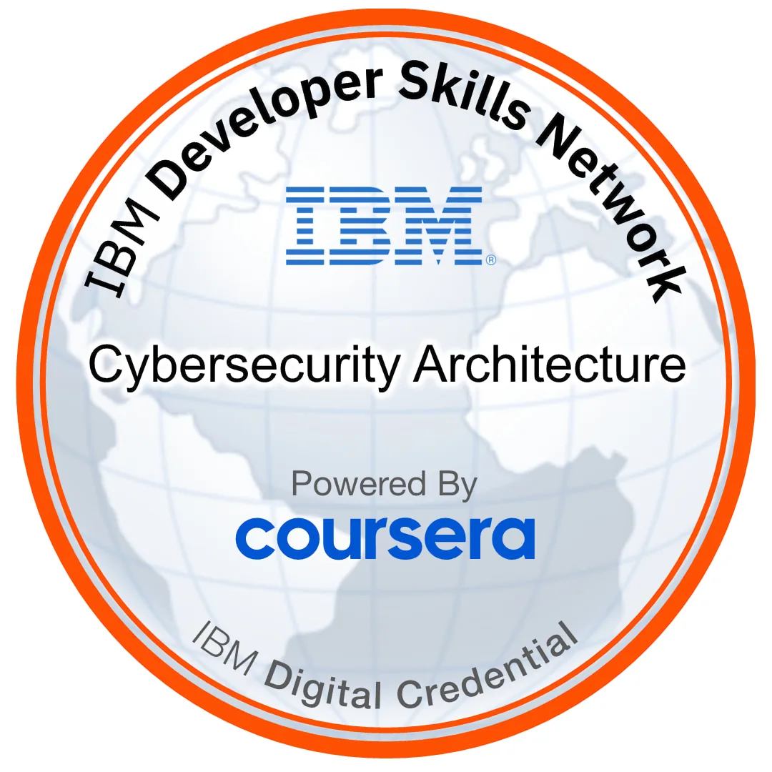 IBM Digital Credential – Cybersecurity Architecture (Coursera) Badge